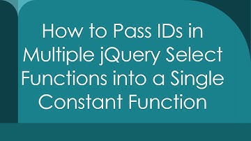 How to Pass IDs in Multiple jQuery Select Functions into a Single Constant Function