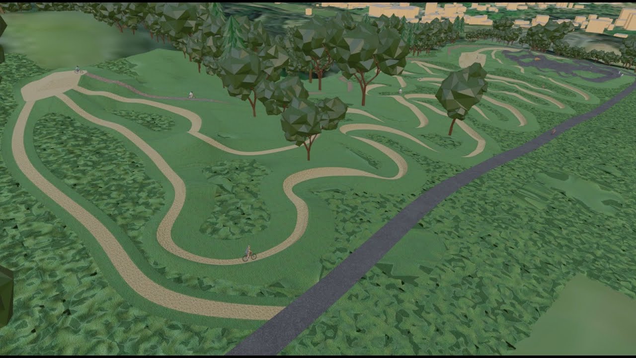 3D Visualisierung des Family Trailpark und Asphaltpumptrack am Freizeitzentrum Peterberg