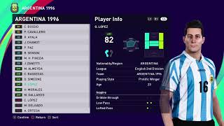 ARGENTINA 1996 - ATLANTA 1996 OLYMPIC GAMES - GROUP A - PES 2021 PS4