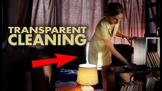 Transparent Cleaning With Tina Girl In Dress