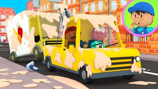 a tow truck gets squeaky clean at the car wash cartoon for kids