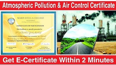National Level E Quiz on Atmospheric Pollution and its Control I Free Certificate@DigitalClassroomOfficial