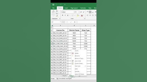 How to Hide Excel Sheet | #shorts #deepaccounting #excelshorts #excel #excelshortsvideo