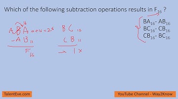 Which of the following subtraction operations results in F16 ? || Electronics Gate Questions || IES