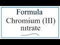 Understanding Chromium Nitrate Compounds