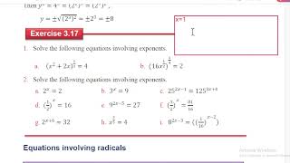 9-68 Equations Involving Exponents (Exercise 3.17)