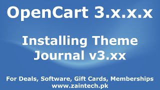 How to install Journal v3.x.x theme in OpenCart v3.x.x.x by Zaintech.pk