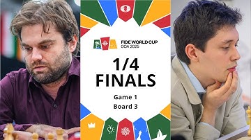 🇺🇸 Sam Shankland – Andrey Esipenko | FIDE World Cup 2025 | 1/4 finals | Game 1 | Board 3
