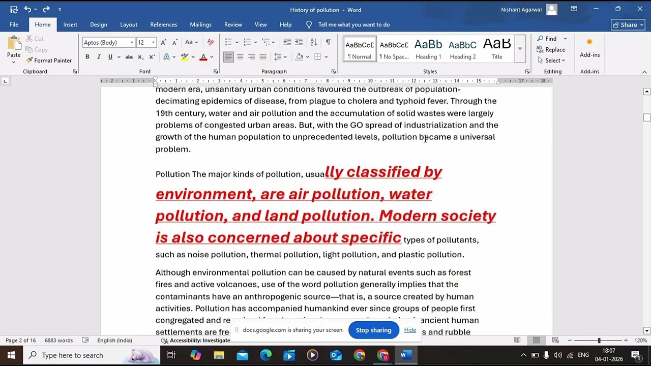 Header and footer setting in MS Word 