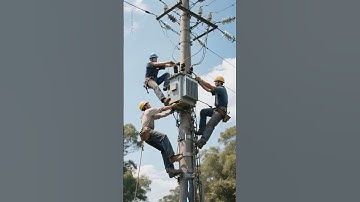 Electric Pole Disaster: Lineman Falls After Massive Short Circuit! ⚡#viralvideo #shortvideo #shorts
