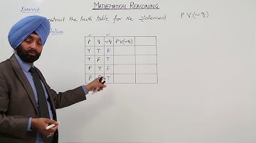 CBSE CLASS 11 MATH - MATHEMATICAL REASONING -  Construction of Truth Table