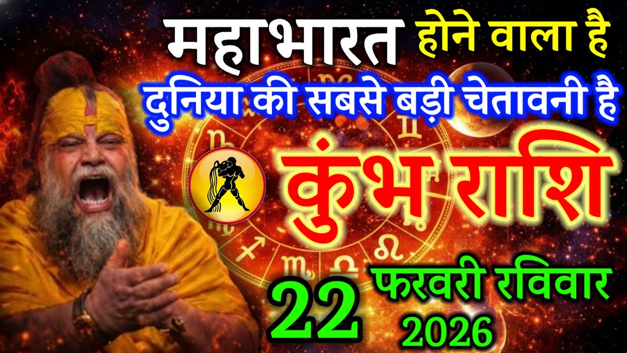 कुम्भ राशि 22 फरवरी 2026 महाभारत होने वाला है दुनिया की सबसे बड़ी चेतावनी है