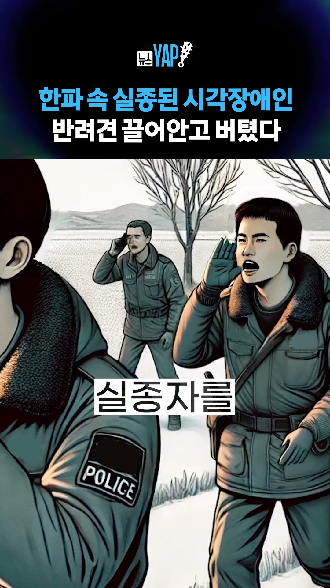 한파 속 실종된 시각장애인 반려견 끌어안고 버텼다 [뉴스YAP!] #shorts / YTN