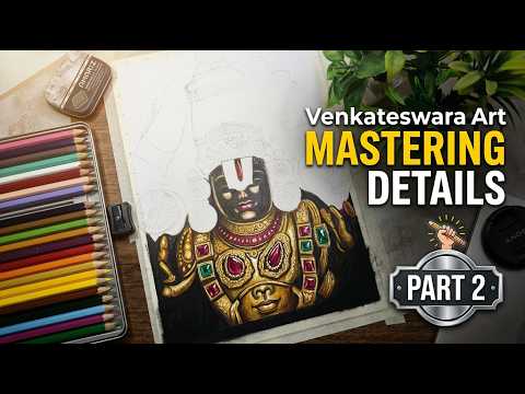How to Draw Lord Venkateswara Realistically | Sacred Art Process (Part 2)