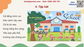 Giáo án powerpoint CĐ5- tiết 1: Hát Em yêu trường em | GA điện tử âm nhạc 3 cánh diều