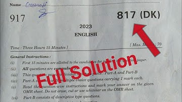 817 DK up board class 10 english paper,// solution 2023 | class 10 english paper answer key 2023