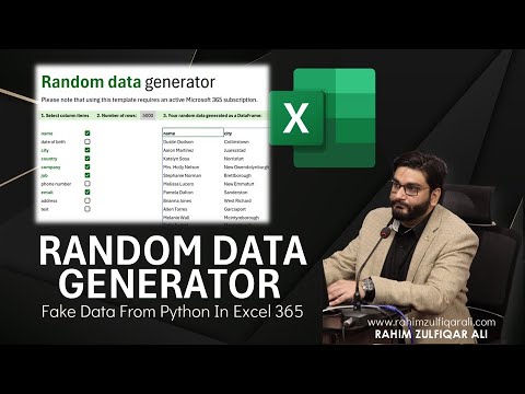 Random Data Generator with PYTHON in Microsoft Excel 365 - YouTube
