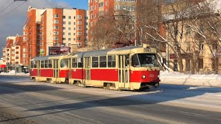 Трамвай Екатеринбурга Tatra T3Su Сме №330/329 Маршрут №14 На Остановке 