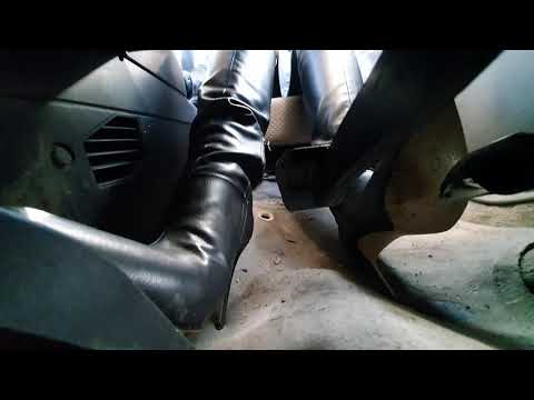 Aggressive Fast Driving in Leather Guess Boots  Preview