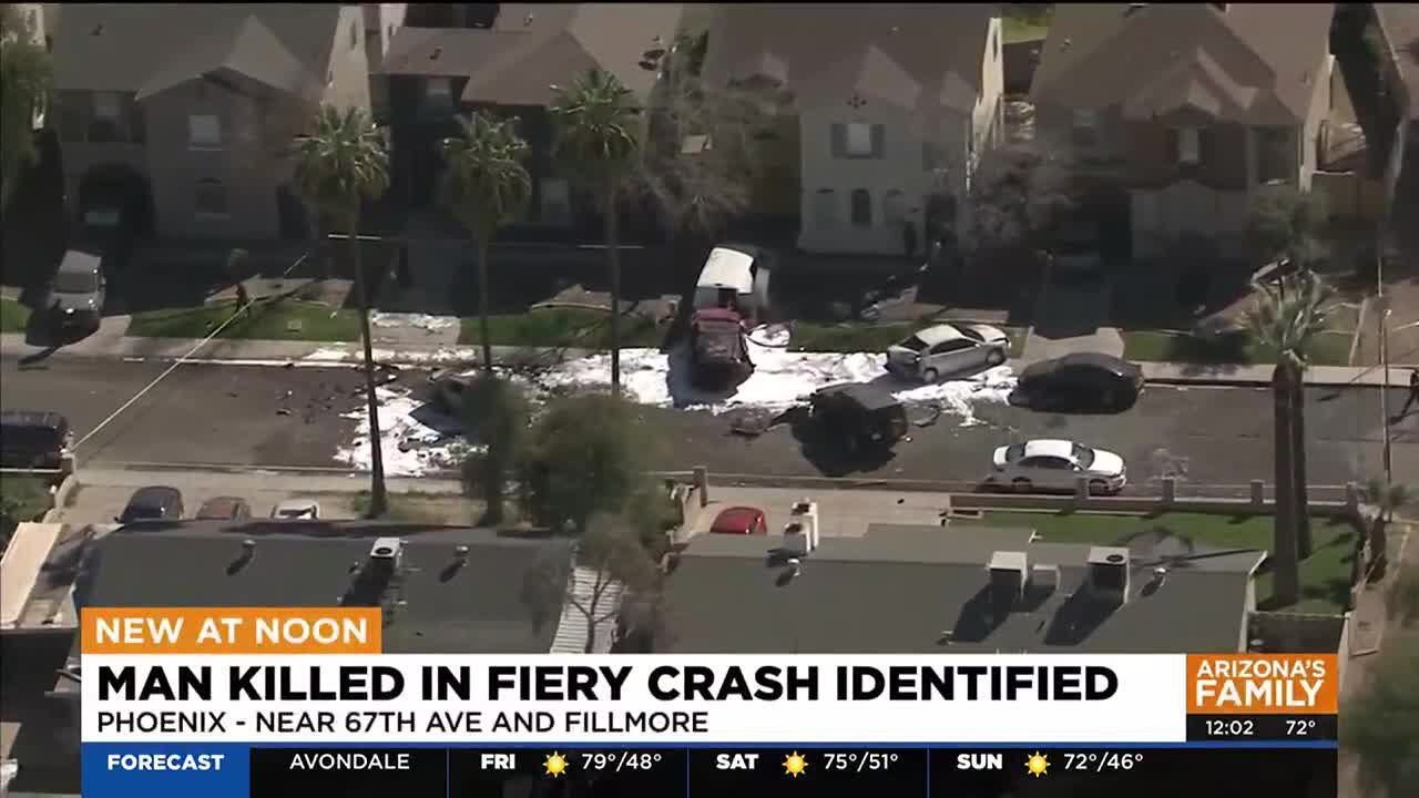 Police identify driver killed in fiery west Phoenix crash - YouTube