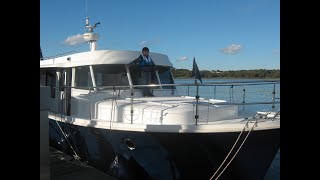 Crossing the North stormy Sea Beneteau swift trawler 34 powerboat after storm rough seas