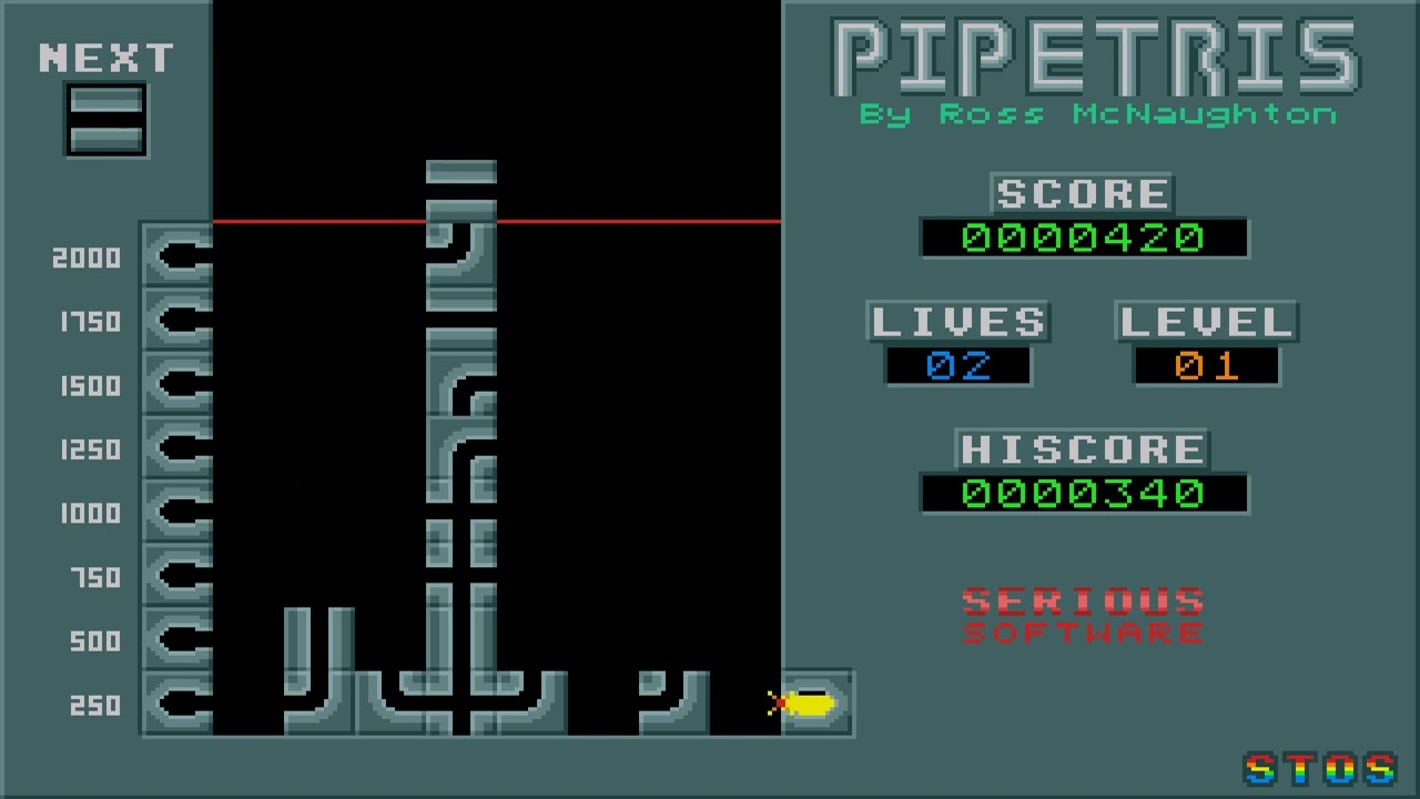 ATARI ST Pipetris PIPE TRIS PIPEMANIA TETRIS PIPEDREAMS Jan 94 Ross McNaughton, Serious Software PD