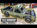 Tesla swapped c10 squarebody first drive with pushrod race suspension  ev c10 ep 27