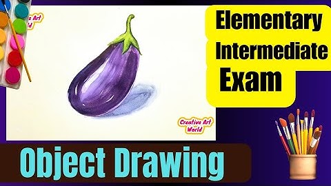 How to Draw Brinjal Object Drawing | Elementary Intermediate exam #viral #short #youtubevideo