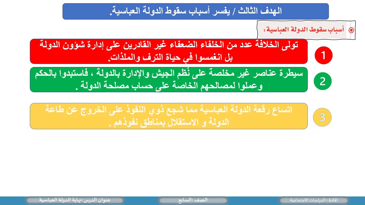 نهاية من الدولة العباسية اسباب أسباب سقوط