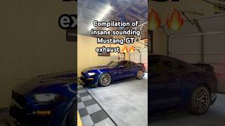 Exhaust clips from 2020 Mustang GT 5.0 Coyote with long tube headers H pipe valved mufflers CAI E85