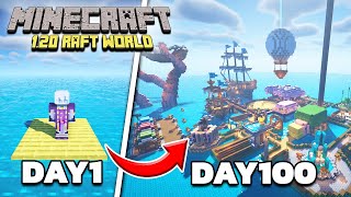 【100days】いかだの上で100日間生活してみた！【マイクラ】【Minecraft】