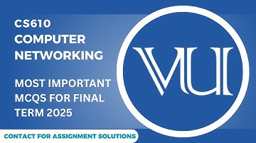 CS610 Computer Networking Final Term Exam 2025 | Most Repeated & Important MCQs