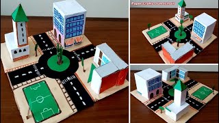 مشروع الحي / كيفية صنع مجسم مدينة بالكرتون - paper city model