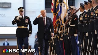 Donald Trump joins troops for the First Honors Ceremony at his inauguration