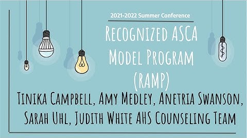 Recognized ASCA Model Program RAMP