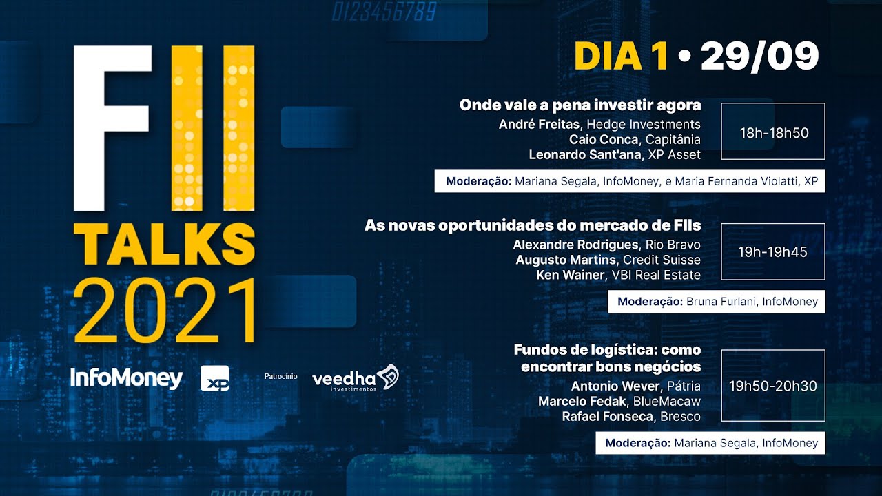 FII Talks 2021: as oportunidades no mercado de fundos imobiliários AO VIVO. Acompanhe o primeiro dia