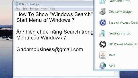 Hiện Chức Năng Tìm Kiếm Trong Start Menu Windows 7