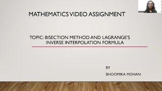 Bisection Method and Lagrange's Inverse Interpolation Formula #maths