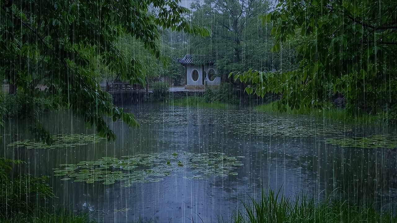 Relax Your Brain with Relaxing Rain | Real ASMR Rain on Forest Lake to Deep, Restful Sleep