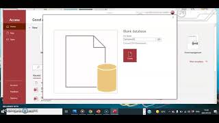 Open Microsoft Access from the start menu