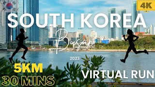 Virtual Run 5km | Virtual Running Videos For Treadmill | Busan River, South Korea | 4K