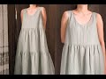 DIY linen Tiered Maxi Dress | Summer Dress | Linen Dress