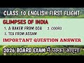 Class 10 Glimpses of India | Question & Answers| A Baker from Goa | Coorg | Tea from Assam |#exam
