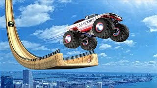 Monster Trucks Mega Ramp Impossible Super hero | Android GamePlay | Impossible 4x4 Car Driving screenshot 5