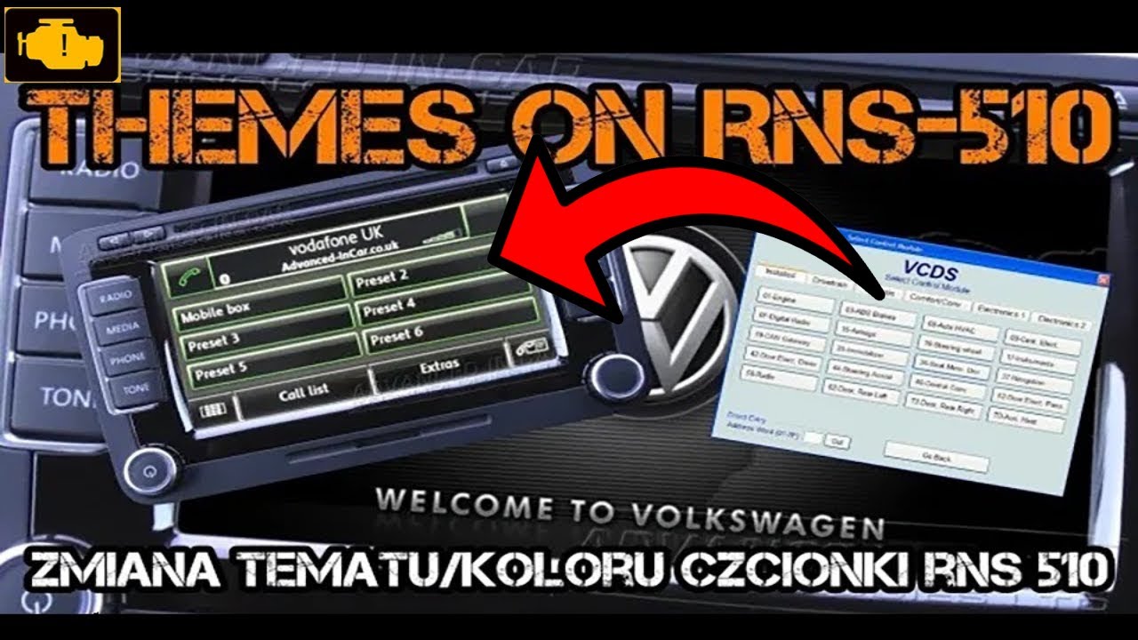 Zmiana tła tematu Radio RNS 510 VCDS YouTube