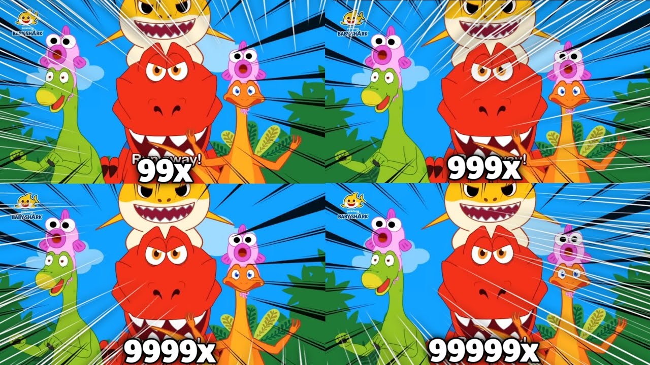 Baby Shark & T-rex Run Away Doo Doo Doo Intro Logo at 999999x Speed