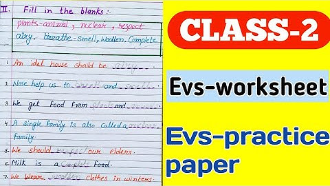 class-2 Evs worksheet/class-2 Evs practice paper