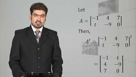 Math - Fsc Part 1 chapter 3 Transpose of a Matrix
