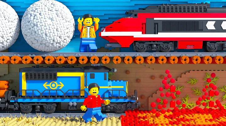 LEGO Train Lava & Ice Tunnel Ride Fail