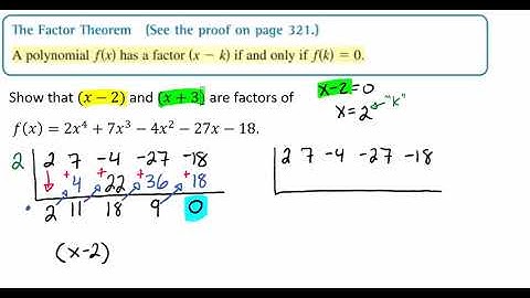 Using the Factor Theorem to Verify Factors Video